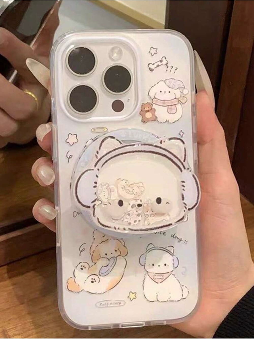 🐱Blue Cat Quicksand Style Rotatable Popsocket🐱 - Picture 3 of 4